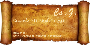 Csanádi Gyöngyi névjegykártya