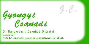 gyongyi csanadi business card