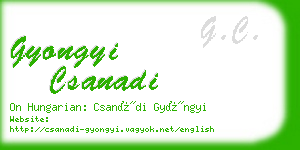 gyongyi csanadi business card
